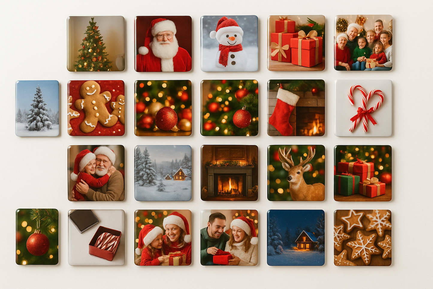 set of 24 photo magnets Christmas
