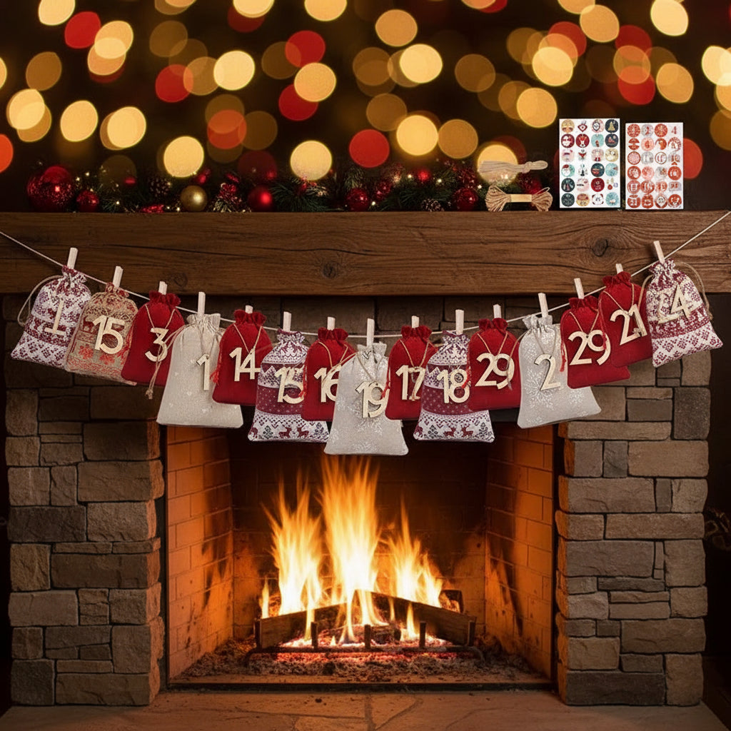 Christmas Advent Calendar Kit – 24 Custom Photo Magnets (Upload or Pre-Designed) PRE-ORDER