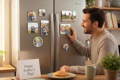 Father's Day magnets on fridge