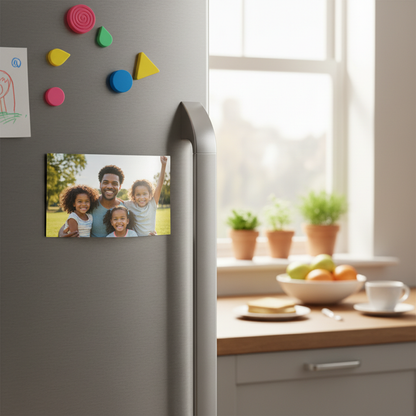 Flexible magnet on fridge