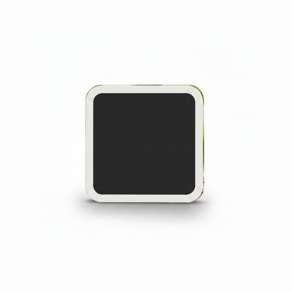 Back view of 2x2 square photo magnet showing strong flat magnet backing