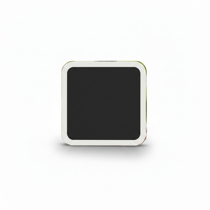 Back view of 2x2 square photo magnet showing strong flat magnet backing